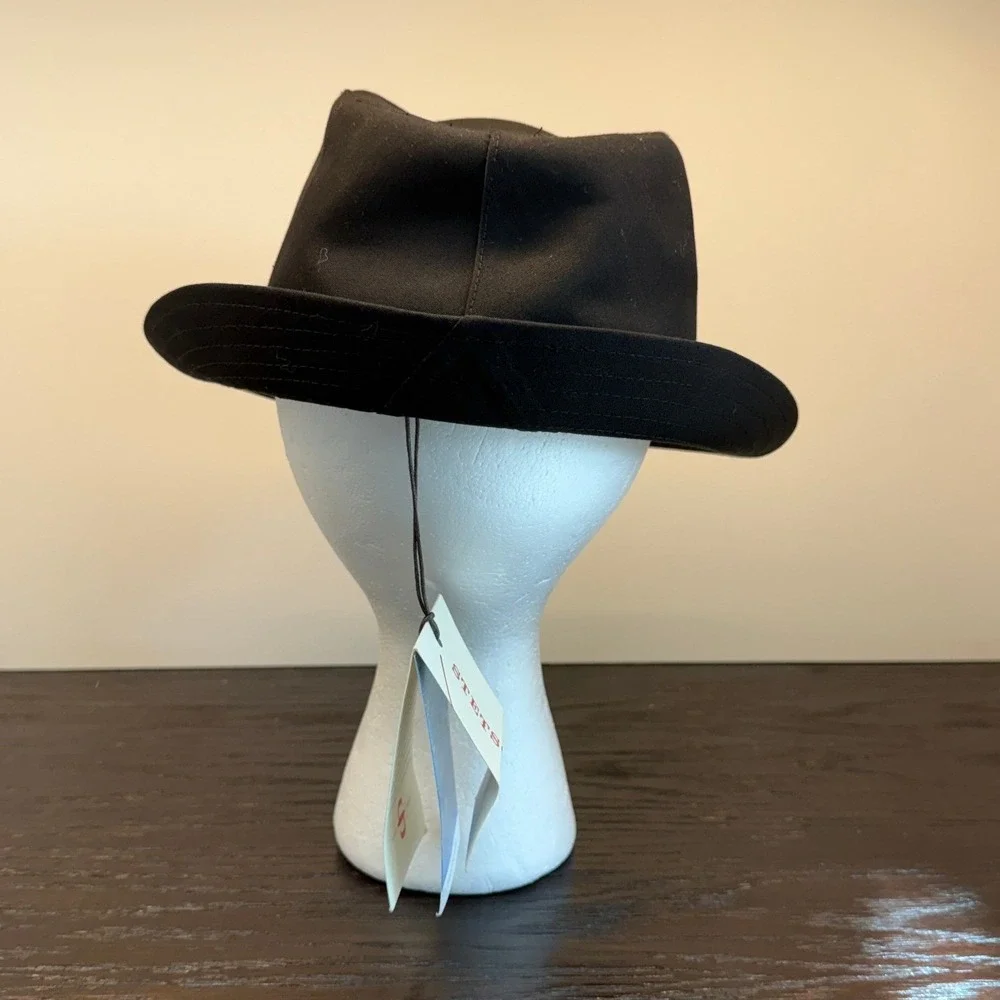 Stetson Ginsburgh Fedora Hat Mens Small Black Water Repellent Protector 241237/1